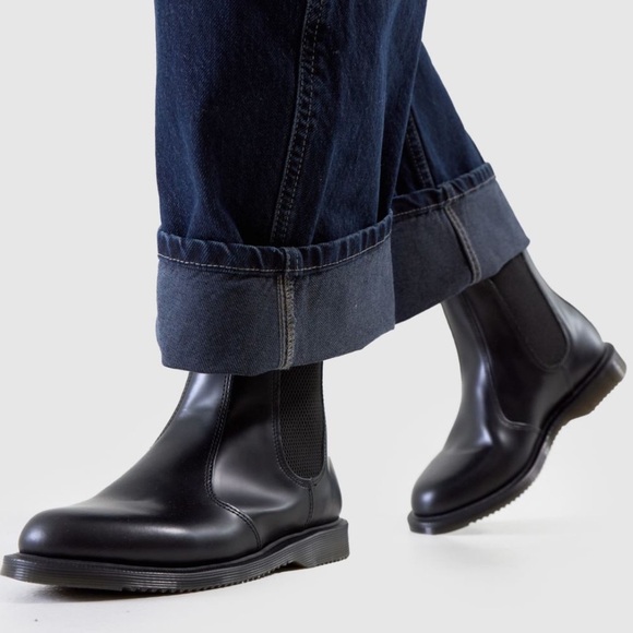 Dr. Martens Black Ankle Boots with Elastic Panels - Picture 2 of 13